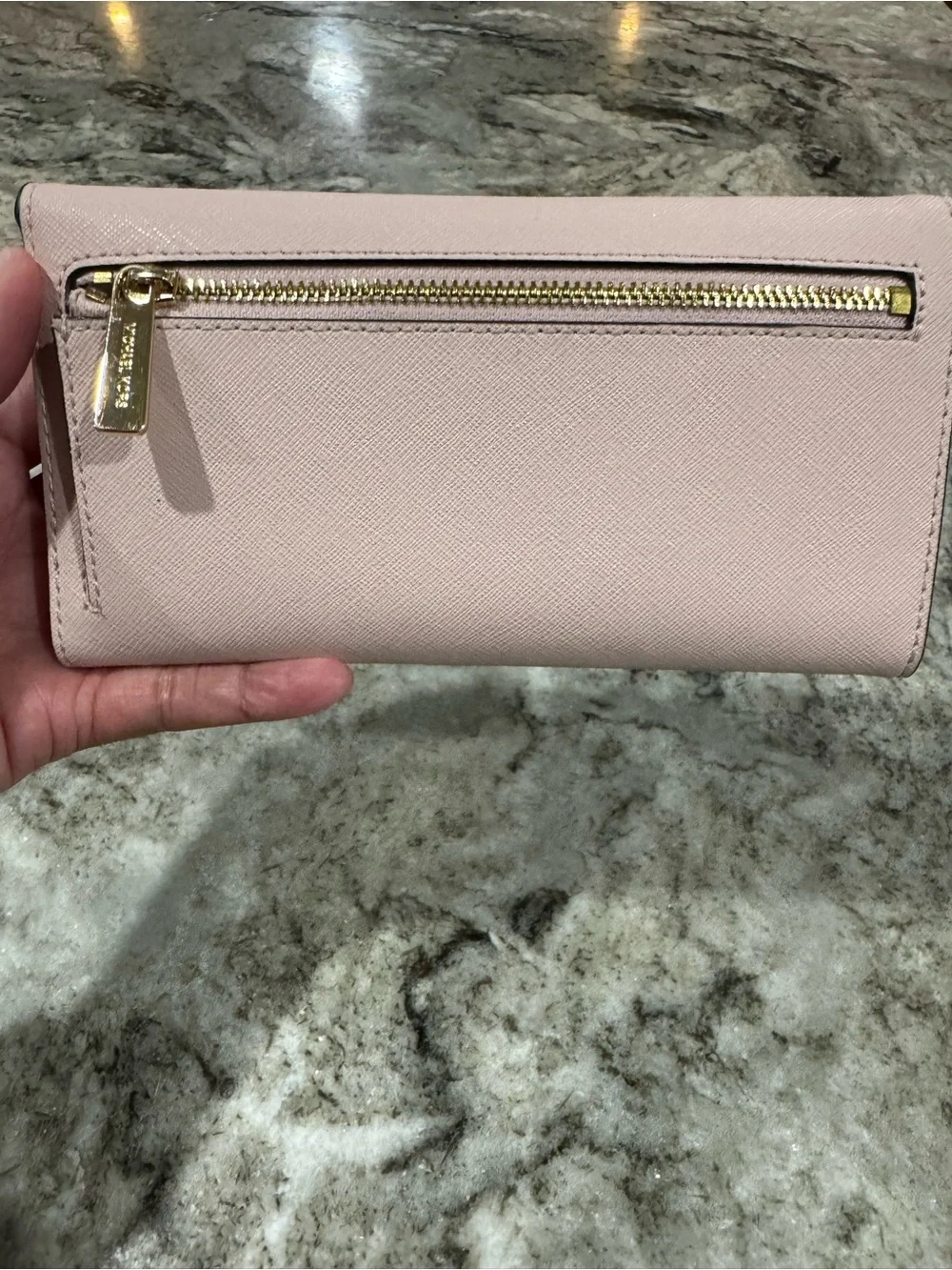 Michael Kors Blush Saffiano Leather Continental Wallet with Gold Logo